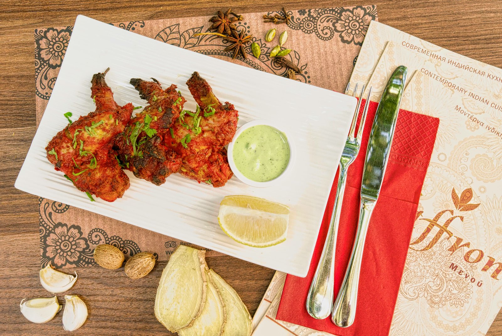Tandoori Chicken Wings at Saffron Pissouri