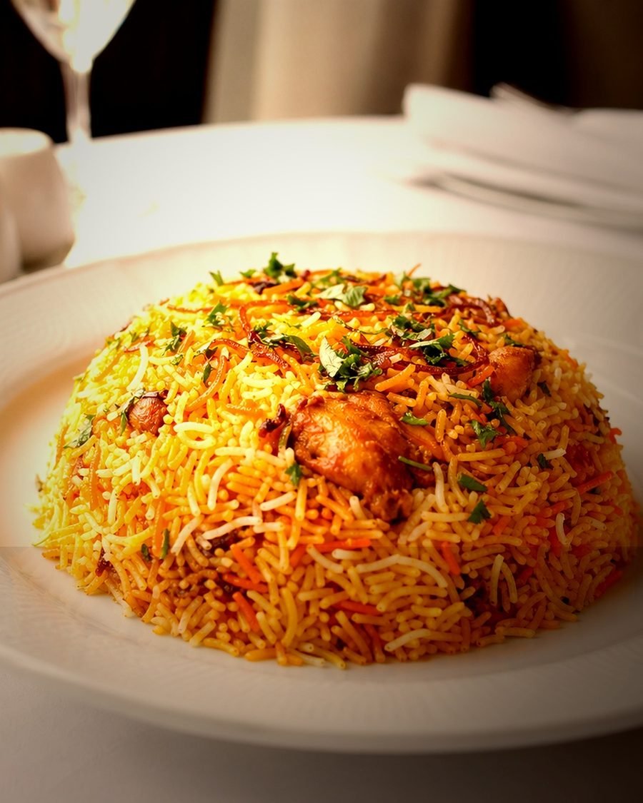 Indian biryani dish at Saffron Pissouri